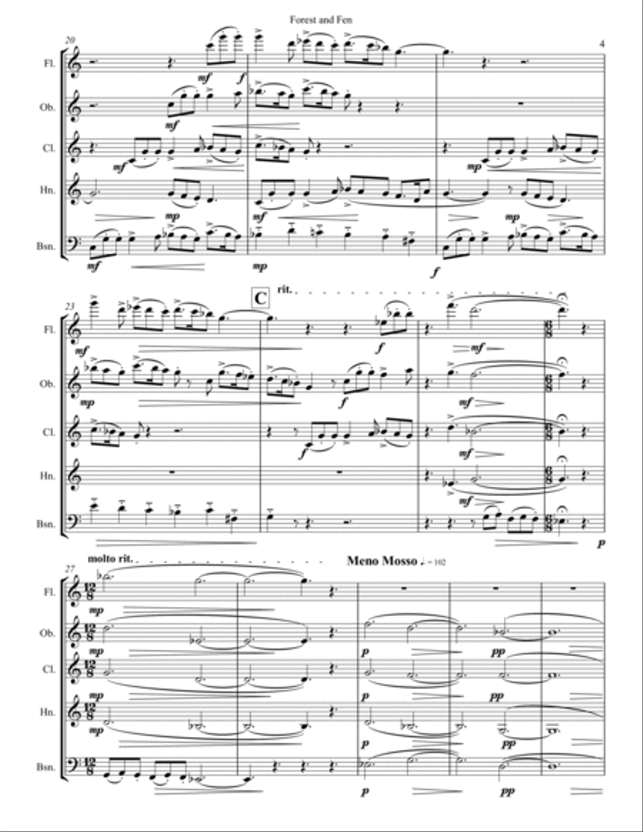 Forest and Fen Woodwind Quintet scores gallery preview page 5