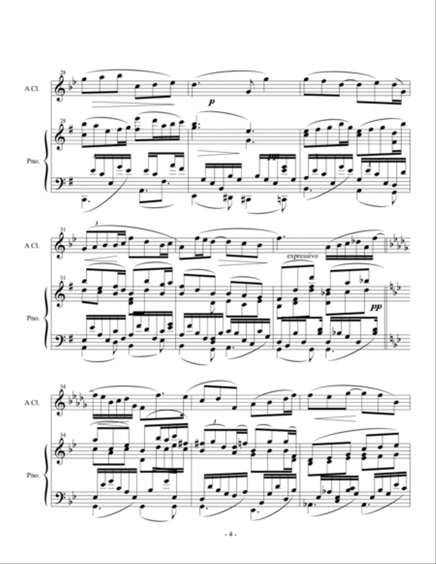 Fantasia for Clarinet and Piano Clarinet Solo scores gallery preview page 5