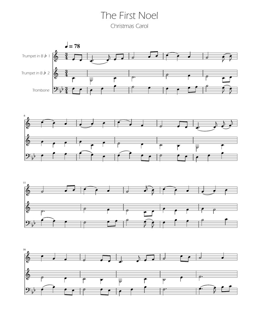 The First Noel - Brass Trio Brass Trio scores gallery preview page 1