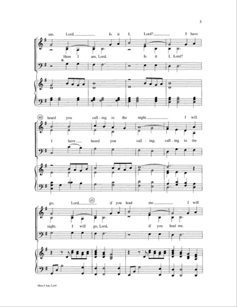 Here I Am, Lord 3-Part scores gallery preview page 5