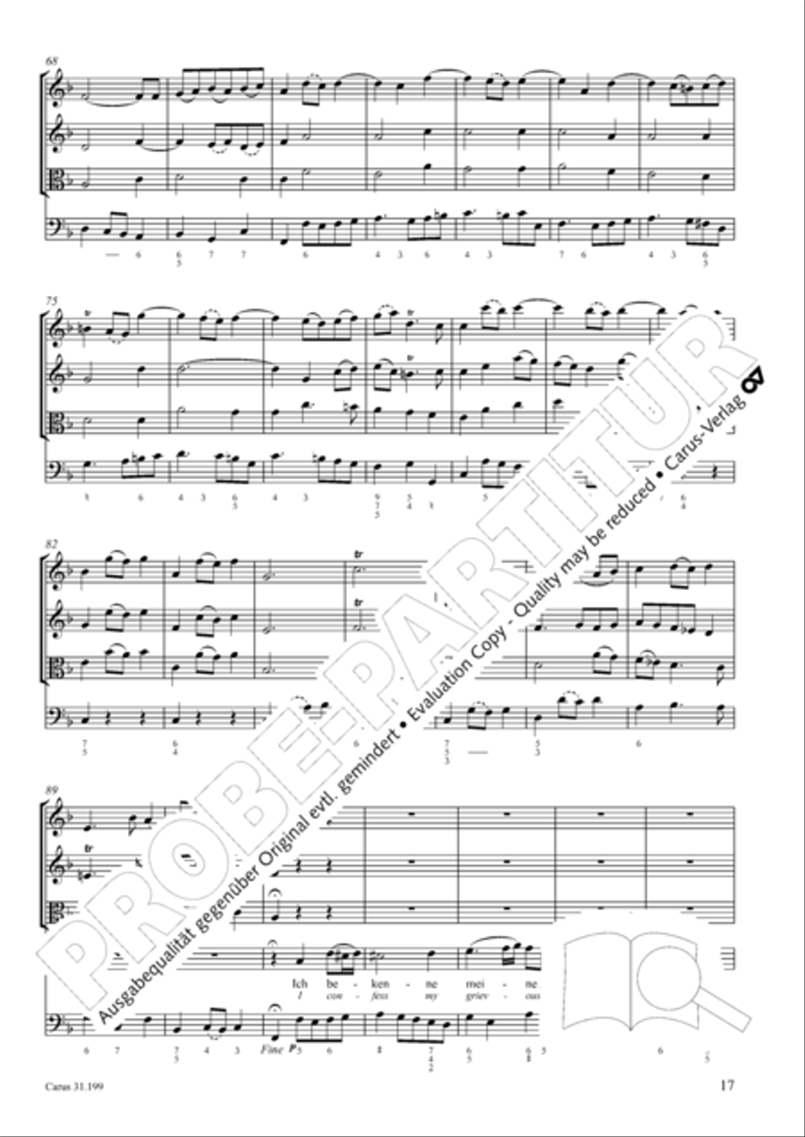 My heart is bathed in blood (Mein Herze schwimmt im Blut) Piccolo scores gallery preview page 18