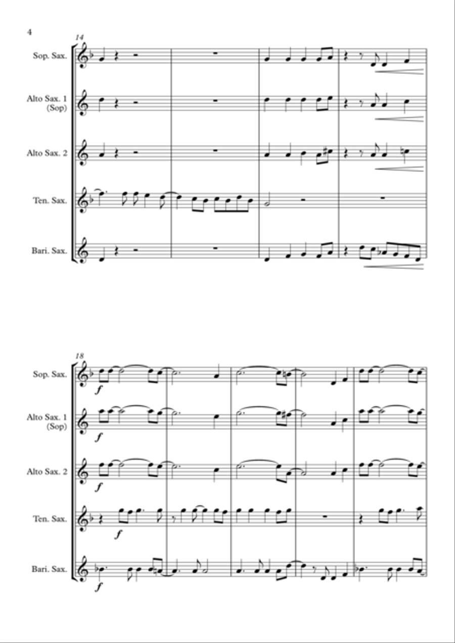 Happy Saxophone Quartet scores gallery preview page 4