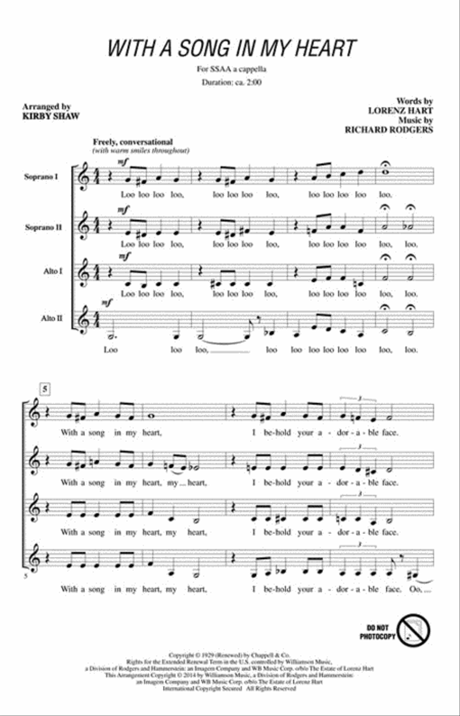With a Song in My Heart SSAA scores gallery preview page 2