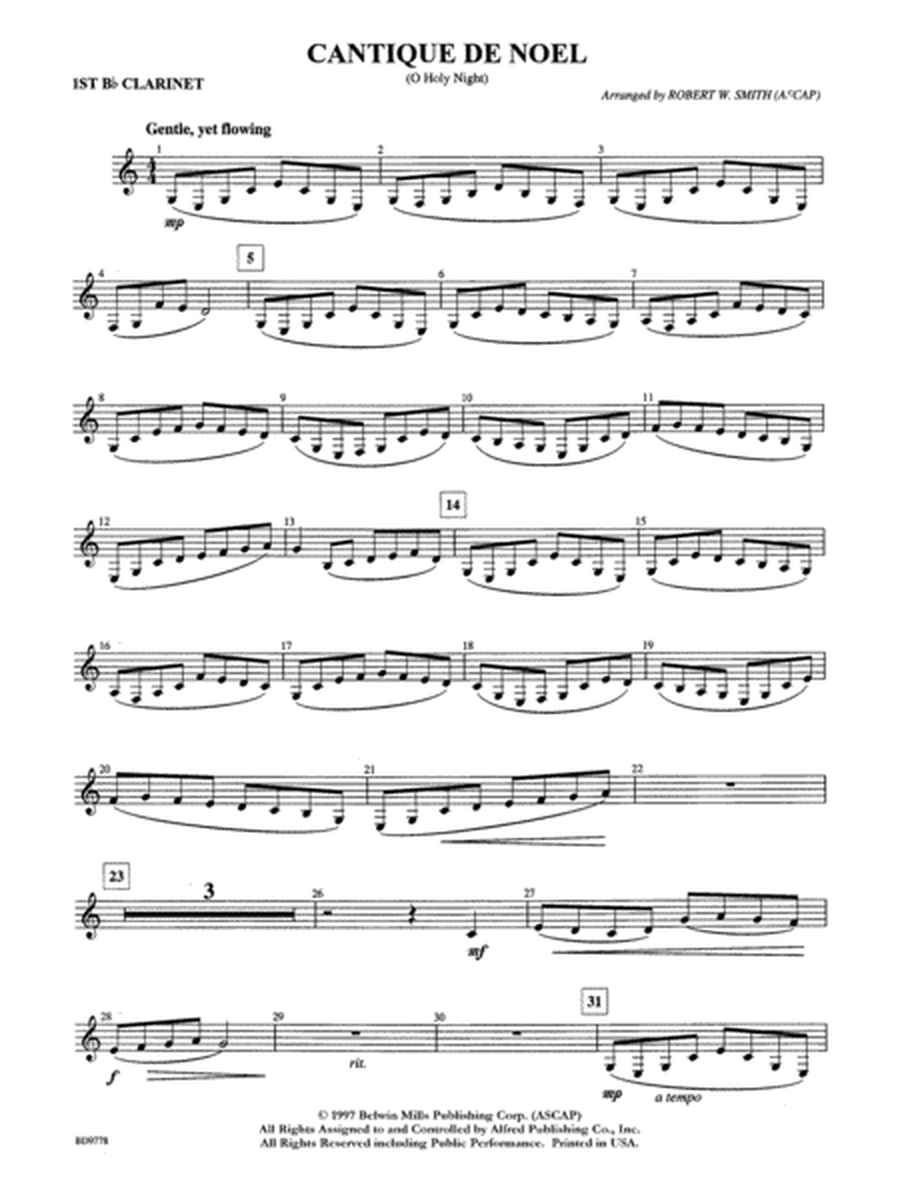 Cantique de Noel (O Holy Night): 1st B-flat Clarinet