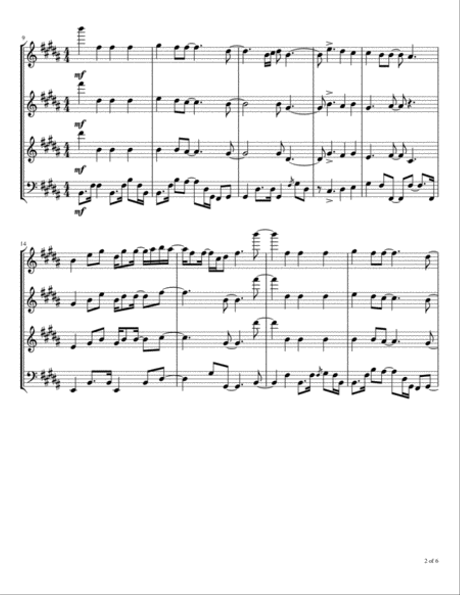 Lo, How A Rose E'er Blooming Woodwind Quartet scores gallery preview page 3