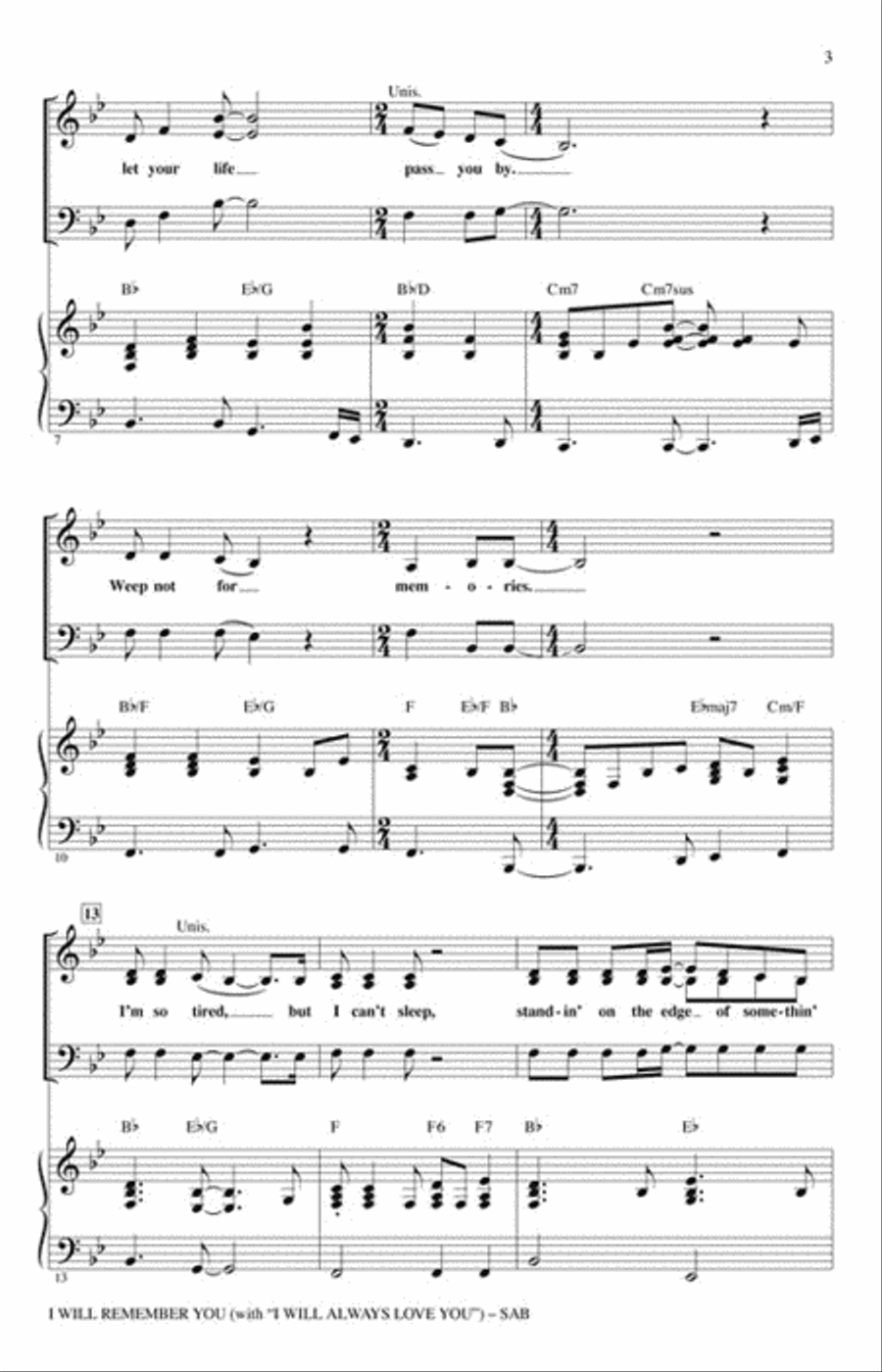 I Will Remember You I Will Remember You 3-Part scores gallery preview page 3
