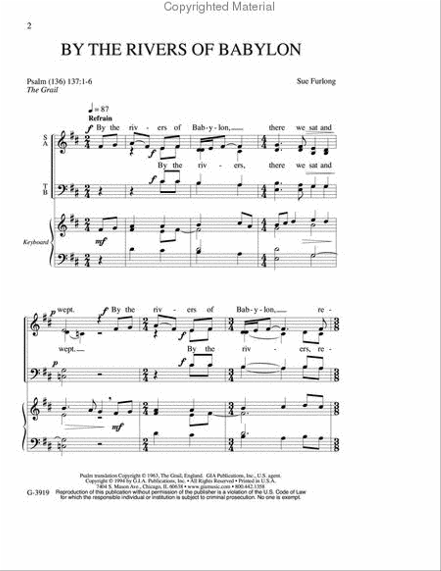 By the Rivers of Babylon 4-Part scores gallery preview page 2