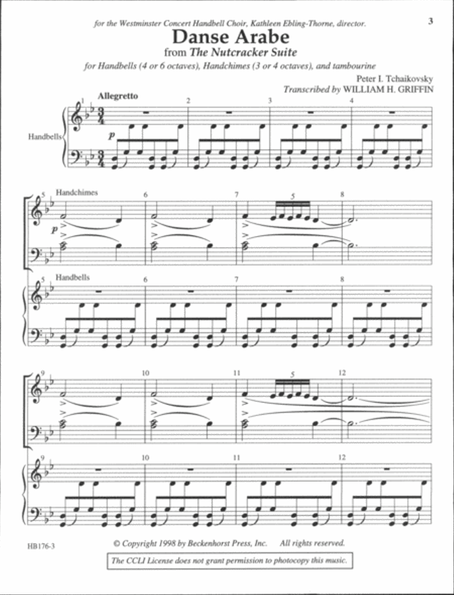 Danse Arabe from the Nutcracker Suite 6-Octaves scores gallery preview page 3