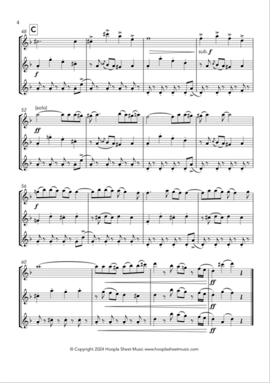 La Cumparsita Woodwind Trio scores gallery preview page 4
