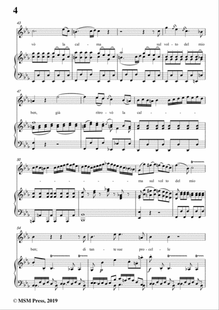 Mozart-Di tante sue procelle,from 'Il Re Pastore',in C Major,for Voice and Piano Voice Solo scores gallery preview page 6