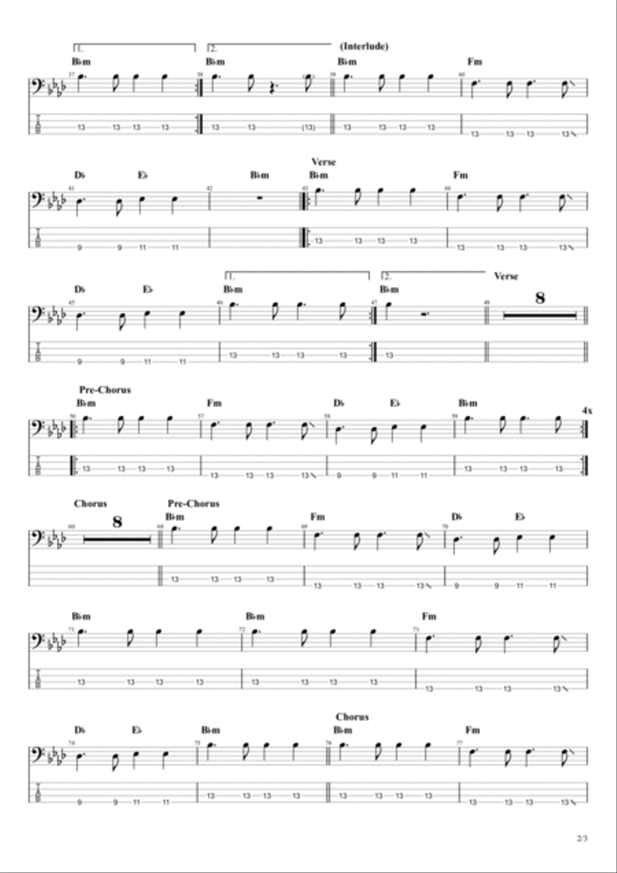 Sugar Sugar Bass Guitar scores gallery preview page 2