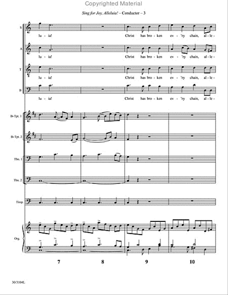 Sing for Joy, Alleluia! - Brass and Percussion Score and Parts Choir scores gallery preview page 4
