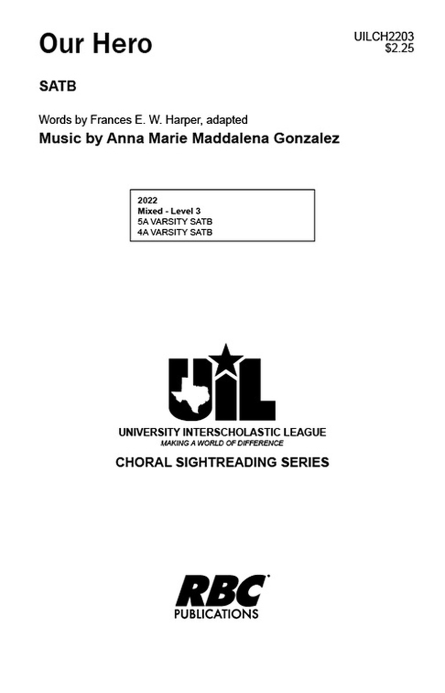 Our Hero (SATB) Our Hero (SATB) 4-Part scores gallery preview page 1