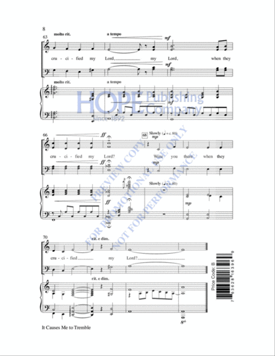 It Causes Me To Tremble (Were You There) 4-Part scores gallery preview page 9