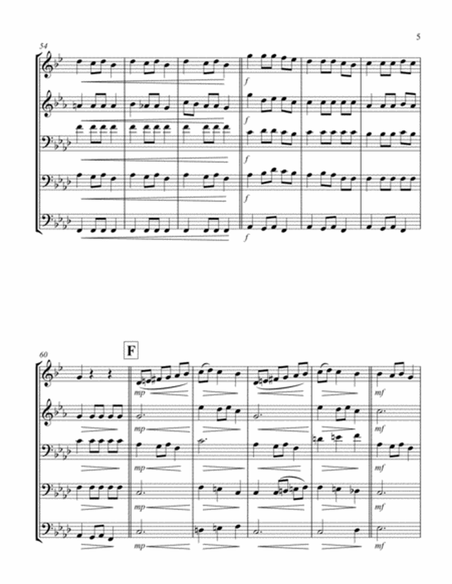 Carol of the Bells (F min) (Brass Quintet - 1 Trp, 1 Hrn, 2 Trb, 1 Tuba) image number null
