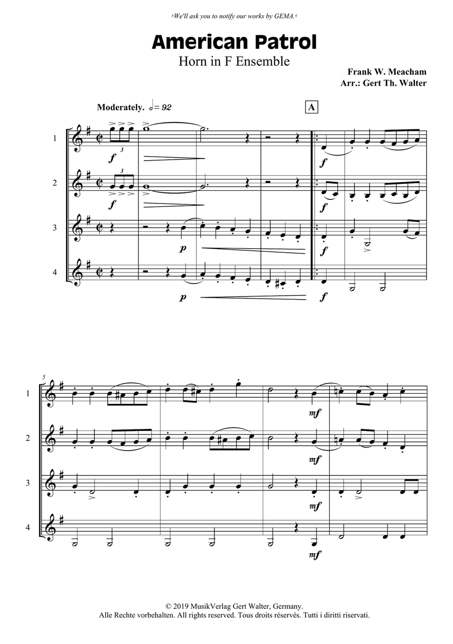 American Patrol Brass Ensemble scores gallery preview page 1