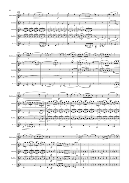 Crusell Clarinet Quartet No2, Op.4, Solo Clarinet & Clarinet Quartet Version image number null