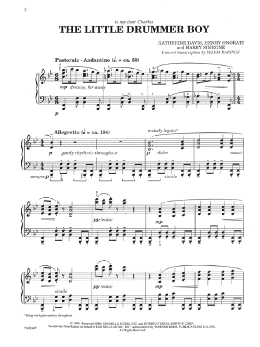 The Little Drummer Boy Piano Solo scores gallery preview page 2