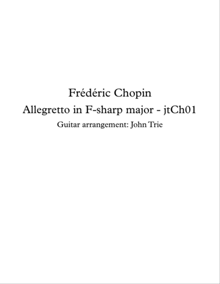 Allegretto in F sharp Major - tab Acoustic Guitar scores gallery preview page 1