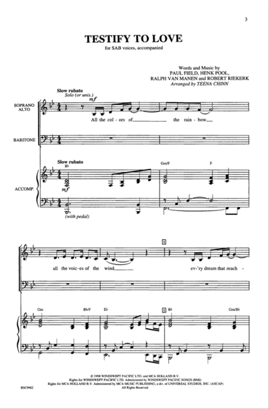 Testify to Love 4-Part scores gallery preview page 2