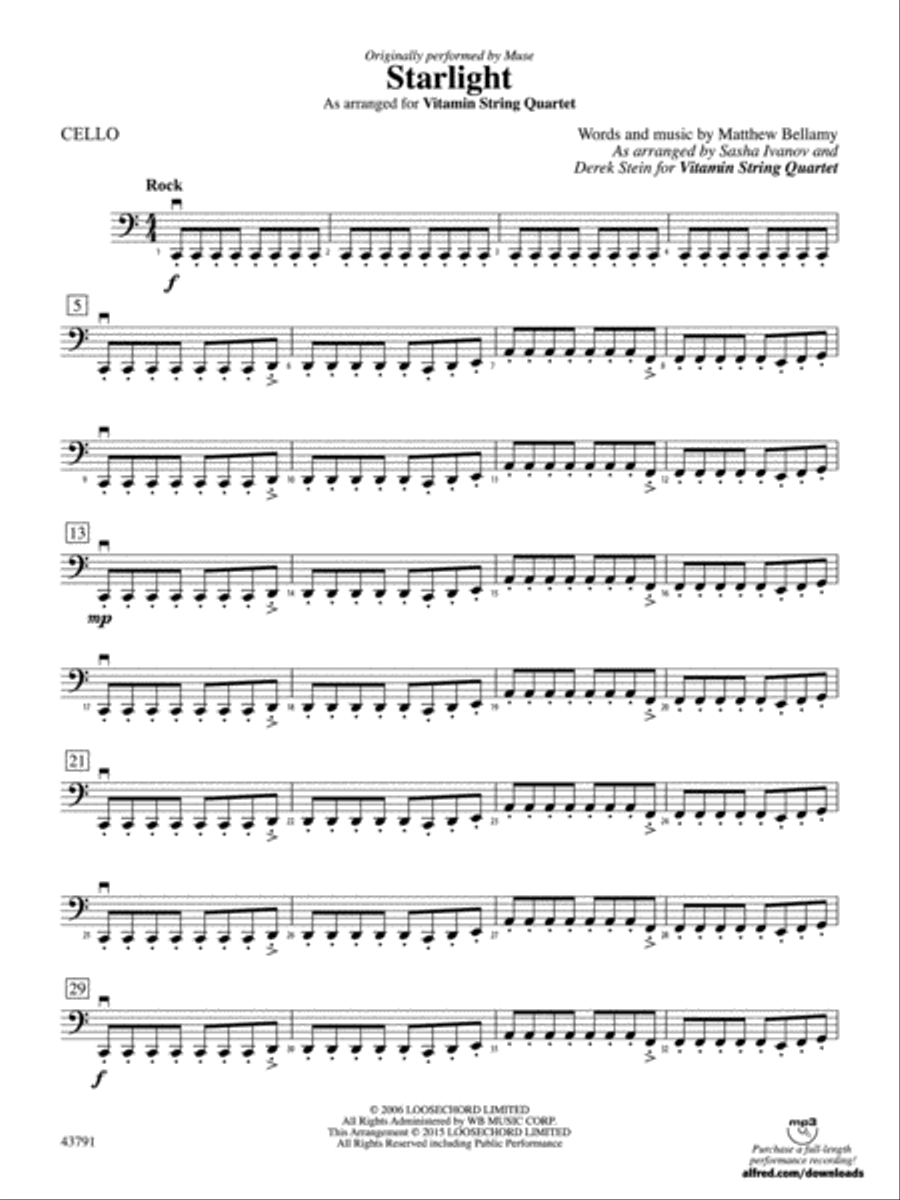 Starlight: Cello String Orchestra scores gallery preview page 1