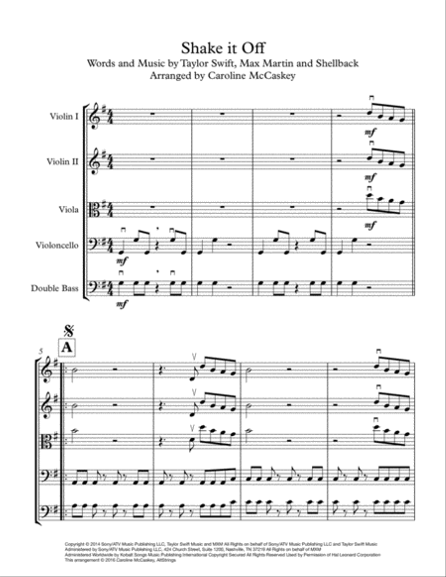 Shake It Off Shake It Off String Orchestra scores gallery preview page 2