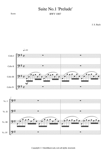 Cello Suite No. 1 Prelude (BWV 1007) Hard Version