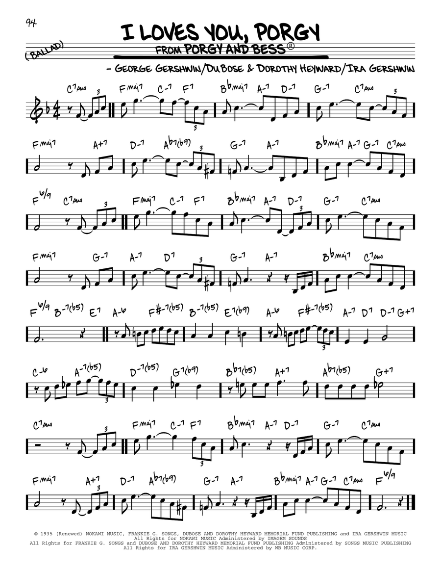 I Loves You, Porgy I Loves You, Porgy Piano scores gallery preview page 1