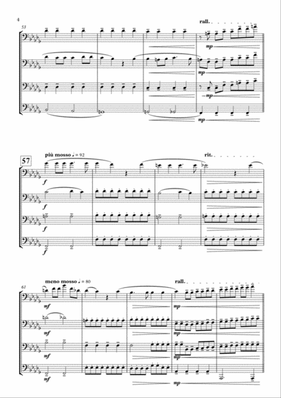 The Lost Chord by Arthur Sullivan - TROMBONE QUARTET Brass Quartet scores gallery preview page 6