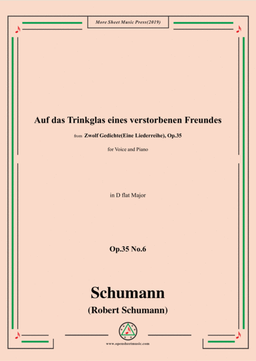 Schumann-Auf das Trinkglas eines...,Op.35 No.6 in D flat Major,for V&Pno image number null