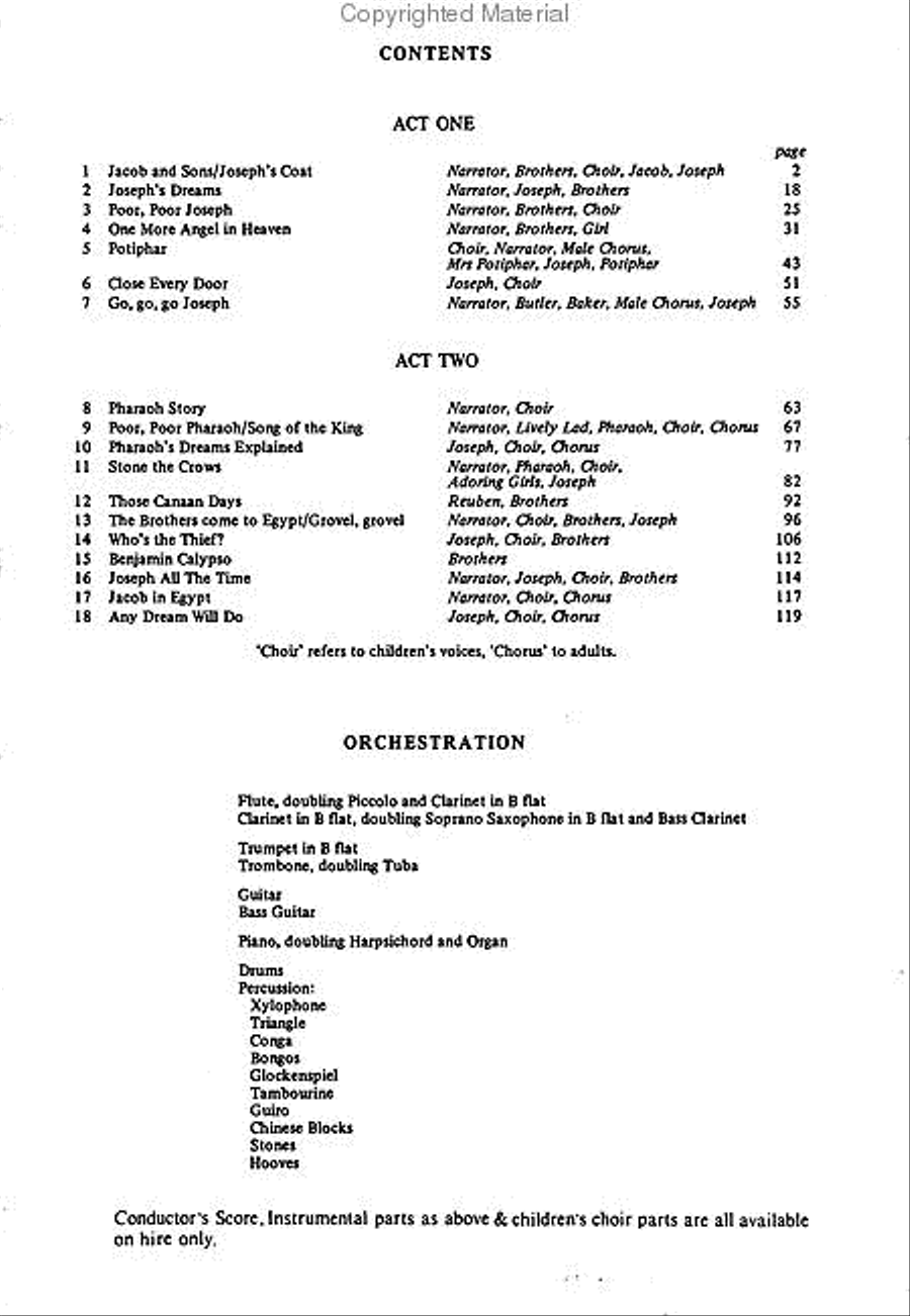 Joseph and the Amazing Technicolor Dreamcoat Voice scores gallery preview page 2