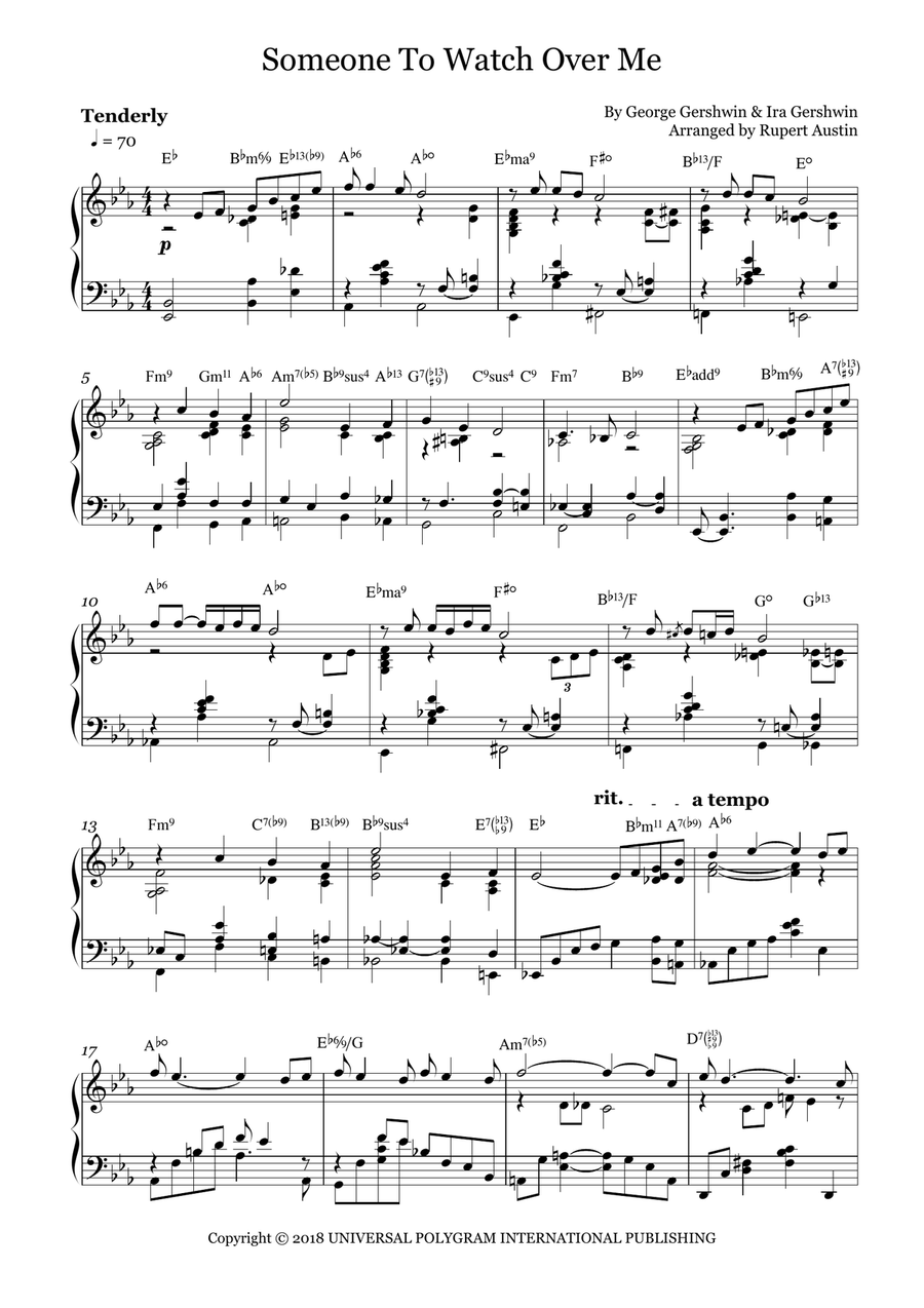 Someone To Watch Over Me Piano Solo scores gallery preview page 2