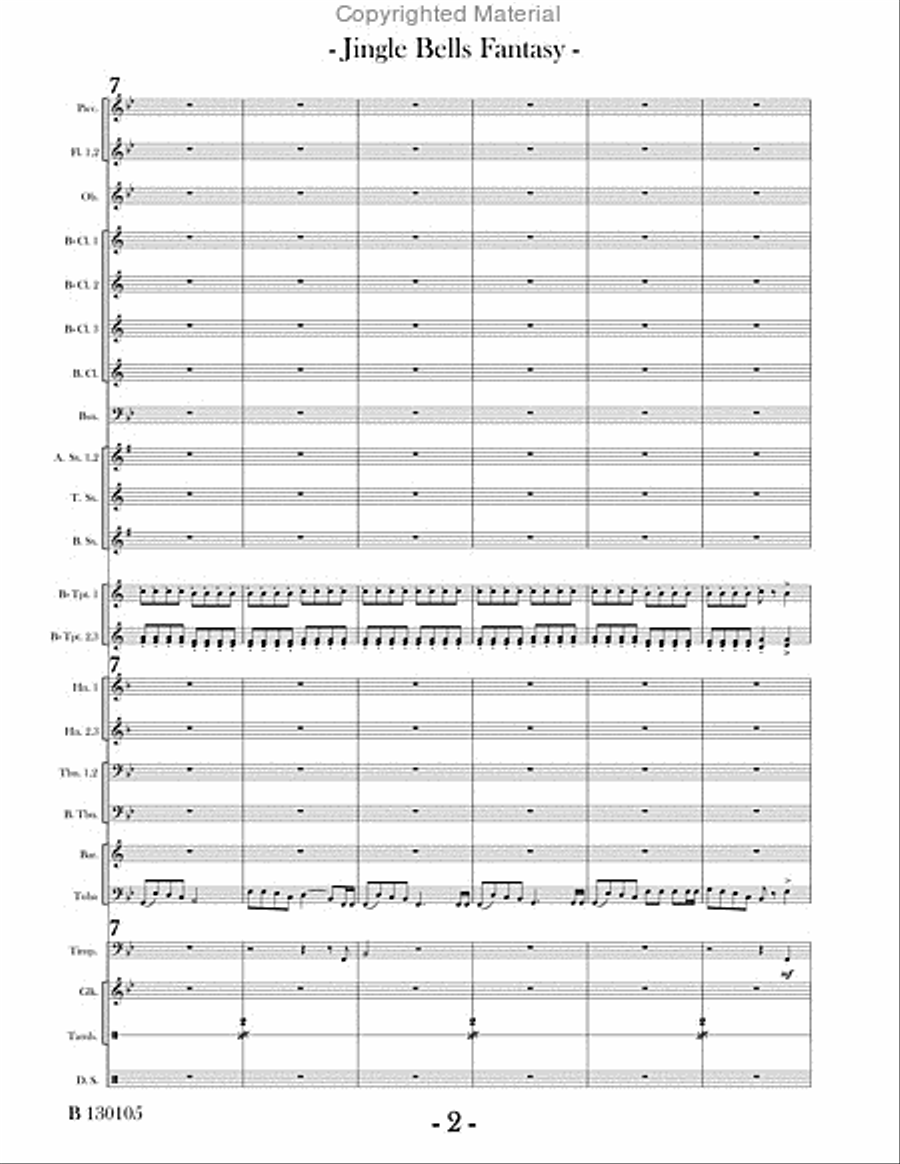 Jingle Bells Fantasy Concert Band scores gallery preview page 5
