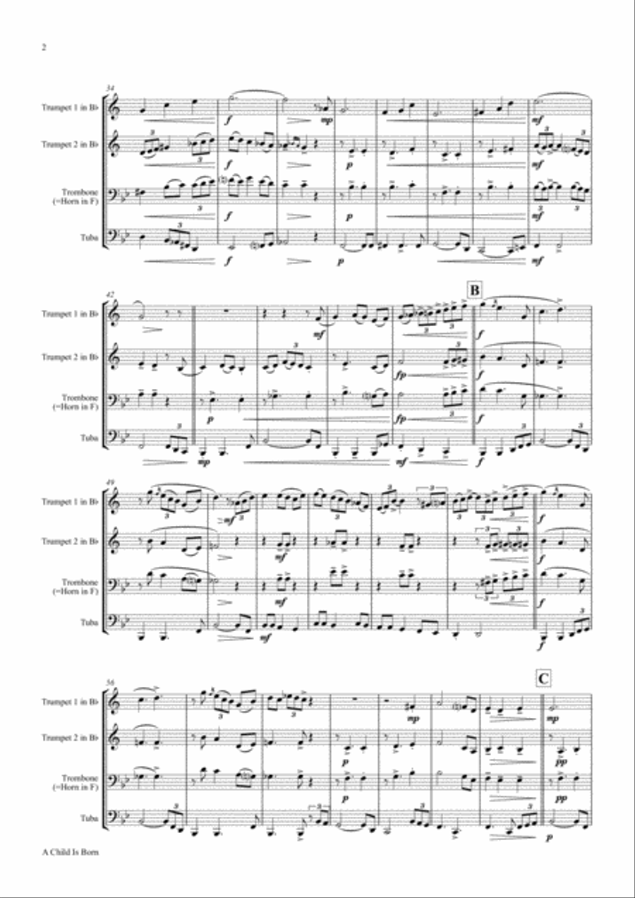 A Child Is Born Euphonium scores gallery preview page 2