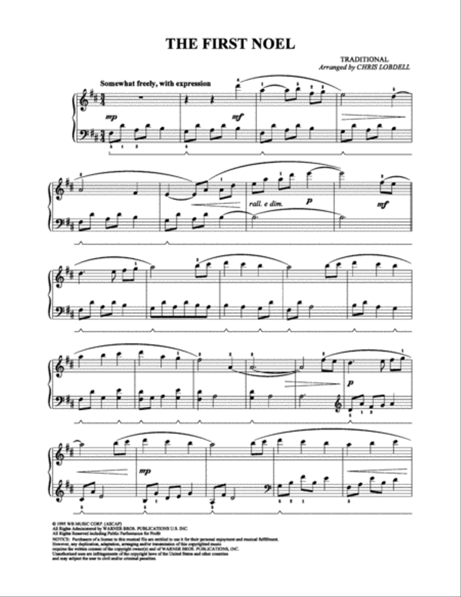 The First Noel Piano Solo scores gallery preview page 1