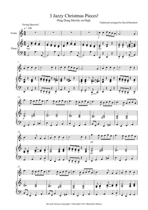 3 Jazzy Christmas Pieces for Violin and Piano
