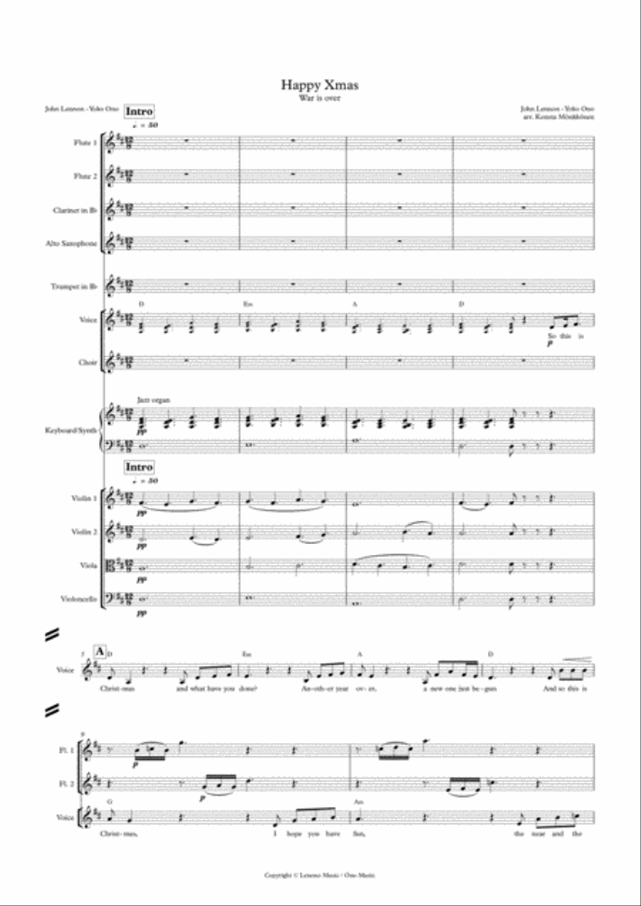 Happy Xmas (War Is Over) SSA scores gallery preview page 1