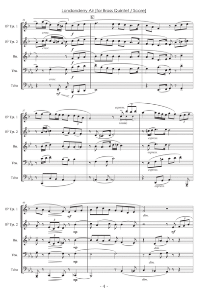 Londonderry Air (Danny Boy) [Brass Quintet] - Score Only image number null