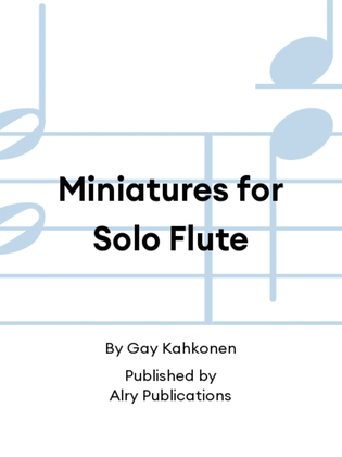 Book cover for Miniatures for Solo Flute
