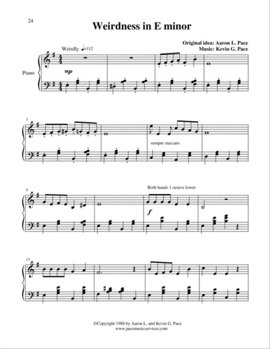 Weirdness in E minor - easy piano solo Piano Method scores gallery preview page 2