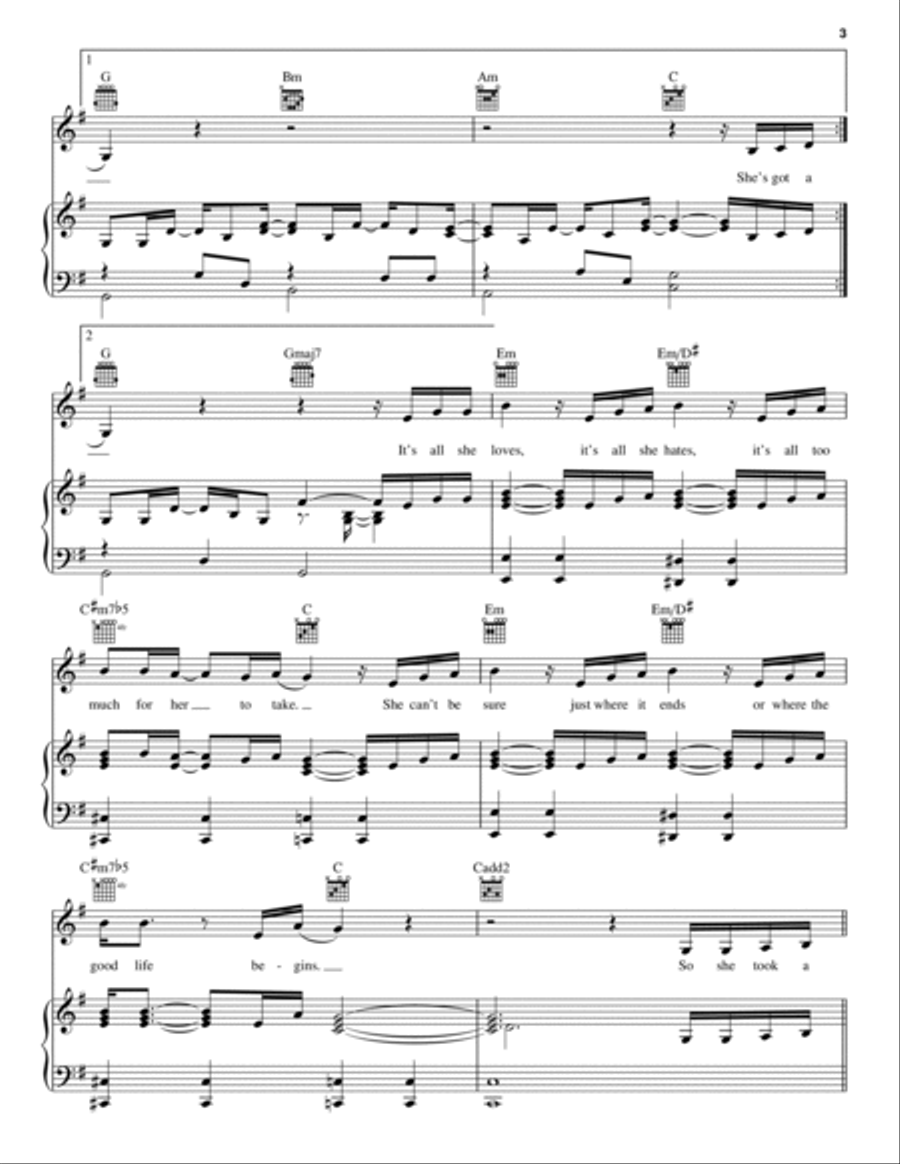L.A. Song Piano, Vocal, Guitar scores gallery preview page 3