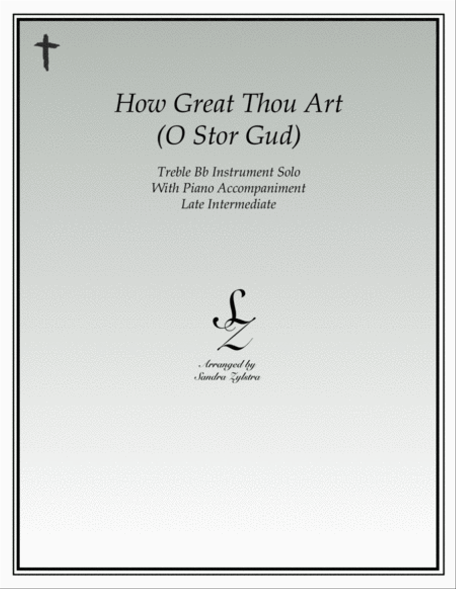 How Great Thou Art (treble Bb instrument solo) Piano scores gallery preview page 1