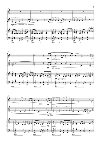 Habanera for Two Trumpets and Piano image number null