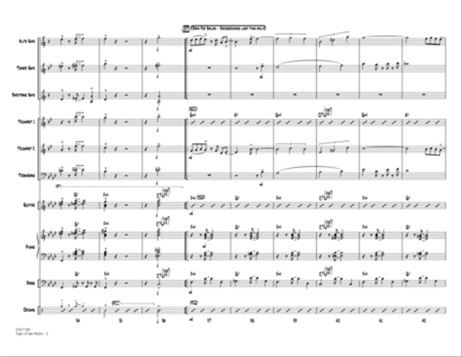 Tiger Of San Pedro - Conductor Score (Full Score) Jazz Ensemble scores gallery preview page 5