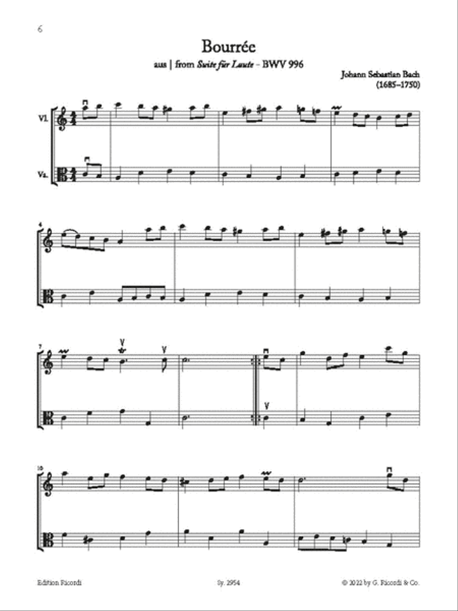 15 Barock-Duos für Violine und Viola String Duet scores gallery preview page 2