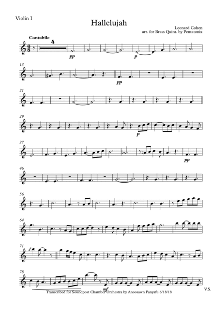 Hallelujah Hallelujah String Quintet scores gallery preview page 6