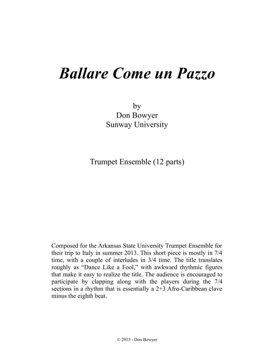 Ballare Come un Pazzo (Letter size) image number null