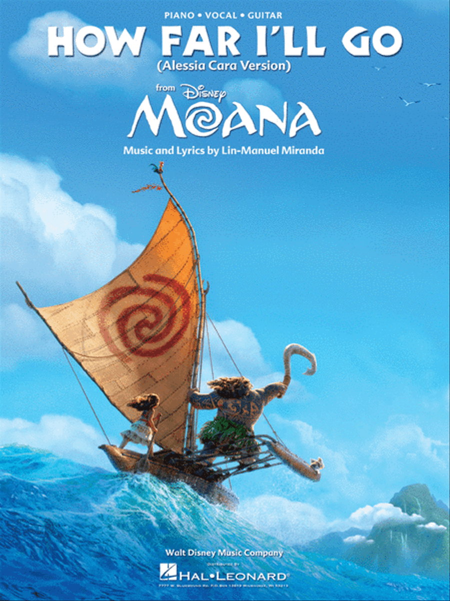 How Far I'll Go (from Moana) Piano, Vocal, Guitar scores gallery preview page 1