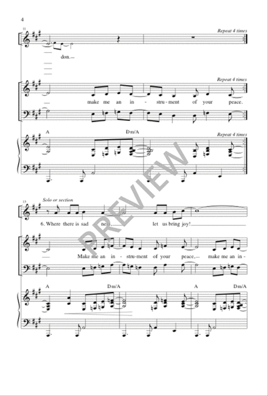 Make Me an Instrument of Your Peace 2-Part scores gallery preview page 4