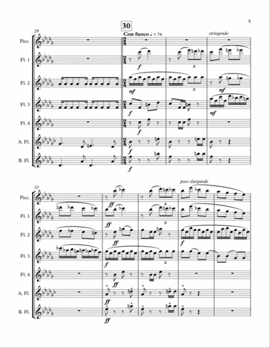 Automne for Flute Choir (Score) Flute Choir scores gallery preview page 5